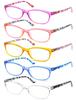 OLOMEE Reading Glasses for Women Ladies Cute Cateye Readers +3.50 Stylish Colorful Cheaters Reading Glasses Lightweight Frames&Comfortable Fit 5 Pack view 2