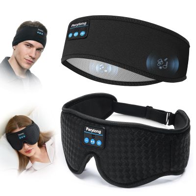 2-Pack Sleep Headphones Bluetooth 3D Sleep Mask & Wireless Headband Headphone with Ultra-Thin Speakers, Sleeping Headphones for Side Sleepers, Running, Workout, Insomniac, Travel, Gifts, Meditation