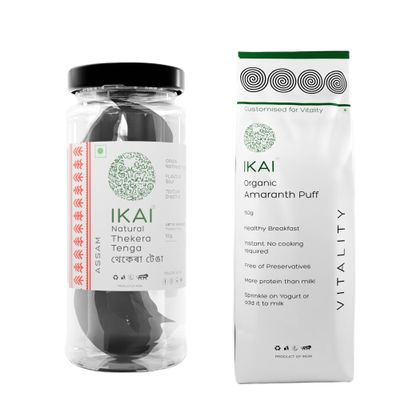 IKAI Organic Natural Thekera Tenga + Organic Amaranth Puff (Combo Pack)