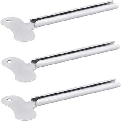 3 Pcs Silvery Metal Tube Squeezer Keys, Toothpaste Metal Hair Dye Color Key Roller Dispenser Tool Durable Processingl, Daily Living Tube Squeezing Aids