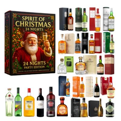 HurtSong Whiskey Advent Calendar 2025, Whiskey Advent Calendar,24 Day No Repeat,premium Whiskeys Pendants for Holiday Countdown & Gifting, Wine Lovers (D)