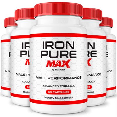 (5 Pack) Iron Pure Max IronPure Max Formula Premium Energy & Performance Support | Natural Supplement for Drive & Stamina| Easy-to-Take Pills, Non-Habit Forming, Official Reviews (300 Capsules)