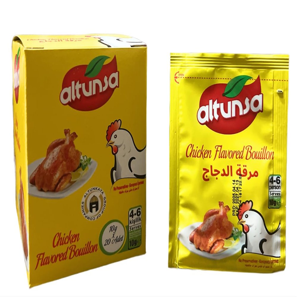 Altunsa's Chicken Flavored Bouillon Halal, 20 Count. (1 Box)