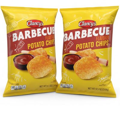 Clancys Barbecue Potato Chips 9.5 oz (2-Pack) | Bold Smoky BBQ Flavor | Crunchy Kettle-Style Snack | Perfect for Parties, Lunches & On-the-Go Snacking | Family Size Value Pack