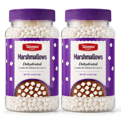 Dehydrated Marshmallow Bits - Vanilla Flavored Mini Marshmallows 2.6 oz Each (2 Bottles) - Holiday Marshmallow Topping for Hot Chocolate, Cocoa Bars, Baking & Snacks