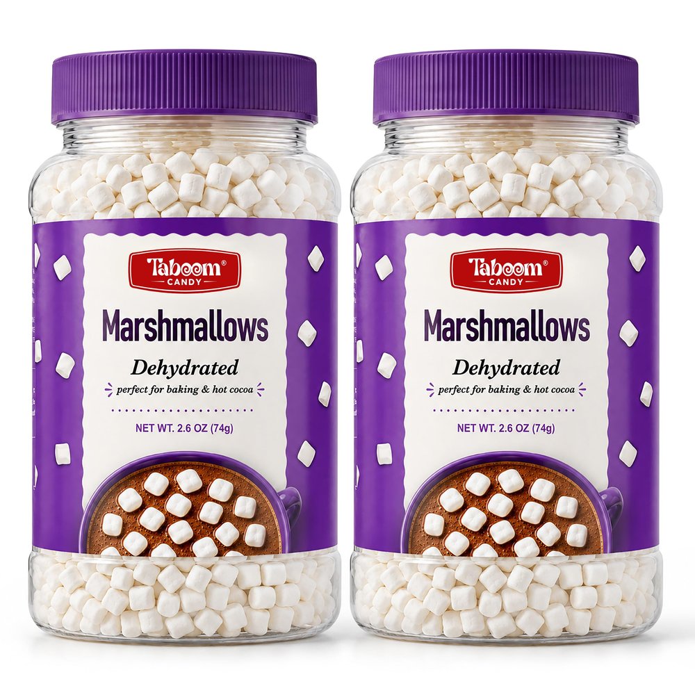 Dehydrated Marshmallow Bits - Vanilla Flavored Mini Marshmallows 2.6 oz Each (2 Bottles) - Holiday Marshmallow Topping for Hot Chocolate, Cocoa Bars, Baking & Snacks