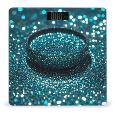 Teal Glitter Scale for Body Weight Digital Bathroom Scale Toughened Glass High Precision Scales for Body Weight with Large LCD Backlight Display Weight Scales