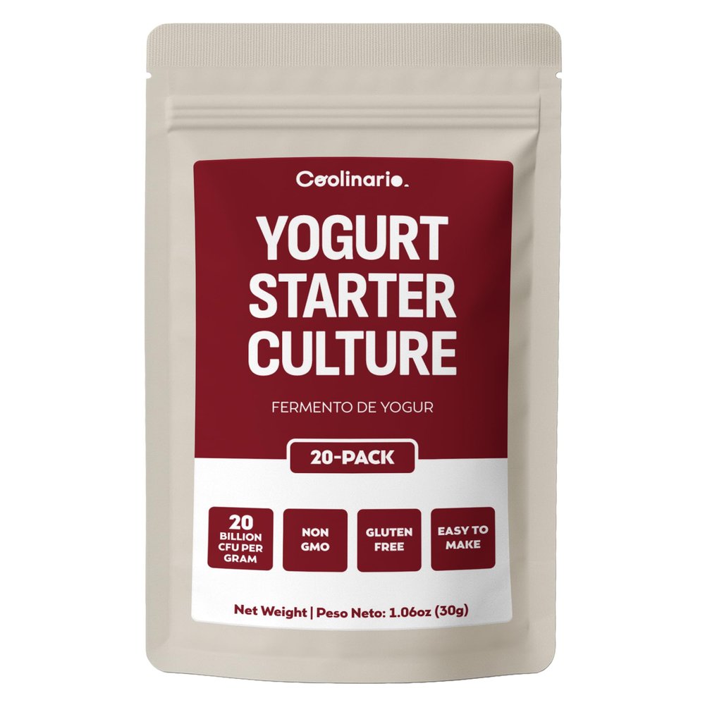 Coolinario Yogurt Starter Culture (20-Pack, 1.5g Sachets) Live Cultures for Homemade Yogurt | Creamy, Thick & Delicious | Regular or Greek Yogurt | Non-GMO, No Preservatives, Gluten Free