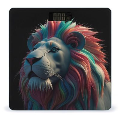 Abstract 3D Art Lion Scale for Body Weight Digital Bathroom Scale Toughened Glass High Precision Scales for Body Weight with Large LCD Backlight Display Weight Scales