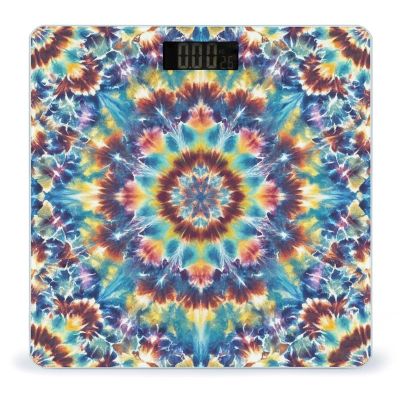 Tie Dye Pattern Scale for Body Weight Digital Bathroom Scale Toughened Glass High Precision Scales for Body Weight with Large LCD Backlight Display Weight Scales