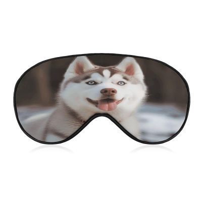 Husky Piquant Dog Sleeping Mask Sleep Mask for Side Sleeper Relaxing Zero Pressure Night Blindfold Light Block-Out Eye Mask for Sleep with Easy Adjustable Strap