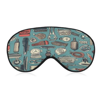 Barber Shop Sleeping Mask Sleep Mask for Side Sleeper Relaxing Zero Pressure Night Blindfold Light Block-Out Eye Mask for Sleep with Easy Adjustable Strap
