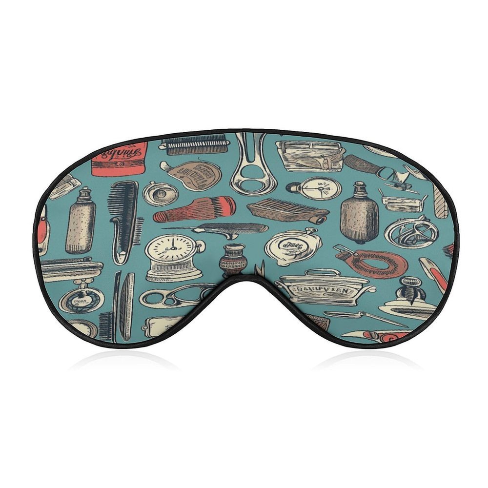 Barber Shop Sleeping Mask Sleep Mask for Side Sleeper Relaxing Zero Pressure Night Blindfold Light Block-Out Eye Mask for Sleep with Easy Adjustable Strap