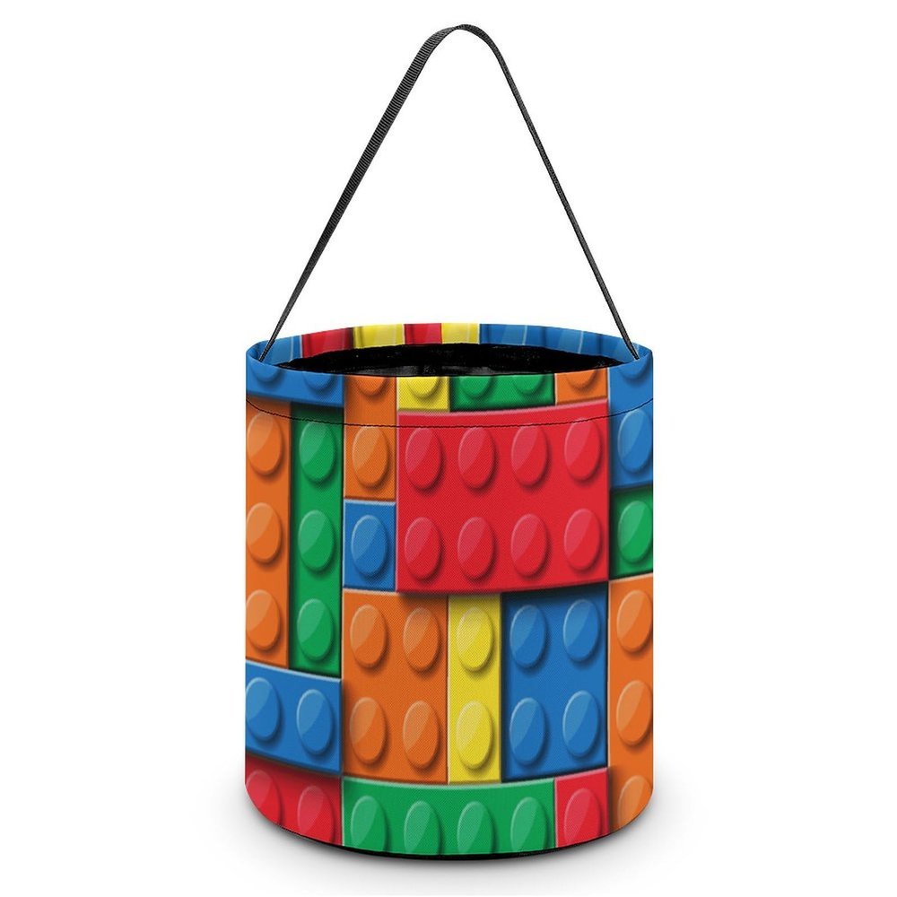 XYBWLCA Colorful Building Blocks Bricks Portable Handheld Large Capacity Candy Bag, Holiday Candy Bag