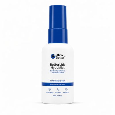 BlinkBetter BetterLids Boosted Hypochlorous Acid Eyelid Spray Gentle Non-Sting Eyelid Cleanser Mist with Ectoin & Trehalose for Blepharitis, Dry and Itchy Lids Daily Lid Hygiene Eye Spray, 50 ml