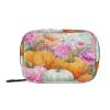 Weekly Pill Organizer with Travel Small Pill Case AM PM 7 Day Removable Cute Pill Box Vitamin Holder Organizer 2 Times a Day Pill Container for Purse Medication Thanksgiving Pumpkins Flowers Orange view 1