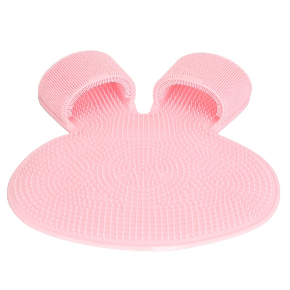 Agatige Foot Shower Scrubber, Strong Suction Cups Anti Slip Foot Massage Mat Feet Washer for Men or Women (Pink)