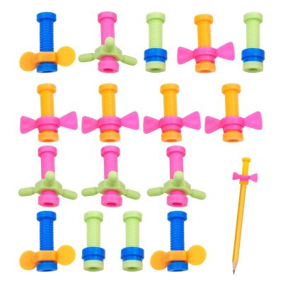 16pcs Reusable Assorted Fidget Pencil Toppers Toys, Threaded Pencils Fidgets, Compact Kid Mood Adjustment Tool for School, Homework, Stress Relieves & Daily Play (Random Color)