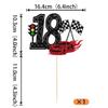 1 Pack Race Car Happy 18th Birthday Cake Topper Glitter Traffic Light Racing Car Checkered Flag Cake Pick for Racing Theme Baby Shower Boys Girls Kids 18th Birthday Party Cake Decorations Supplies view 2