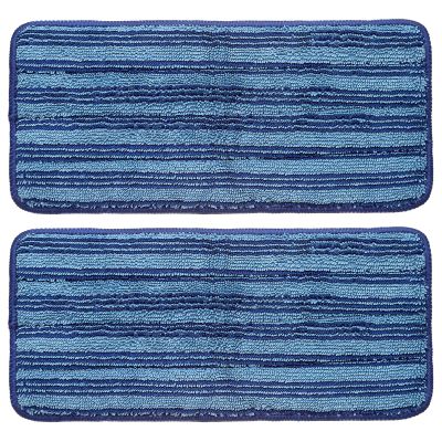 uxcell 2Pcs Microfiber Mop Pads, 11.8x5.5 Reusable Replacement Flat Mop Pads Refills with Hook-and-Loop for Home Office Restaurant Surface/Hardwood Floor Cleaning, Blue