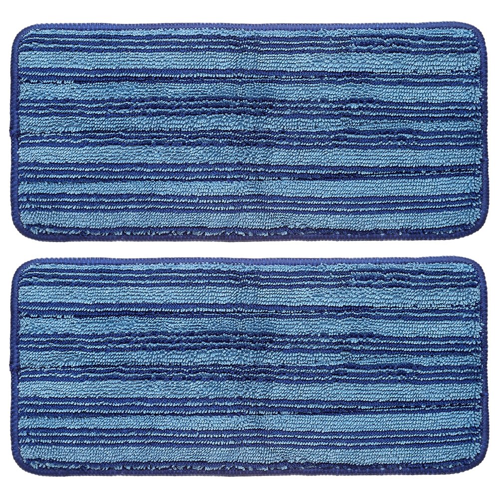 uxcell 2Pcs Microfiber Mop Pads, 11.8x5.5 Reusable Replacement Flat Mop Pads Refills with Hook-and-Loop for Home Office Restaurant Surface/Hardwood Floor Cleaning, Blue