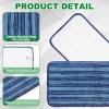 uxcell 2Pcs Microfiber Mop Pads, 11.8x5.5 Reusable Replacement Flat Mop Pads Refills with Hook-and-Loop for Home Office Restaurant Surface/Hardwood Floor Cleaning, Blue view 3