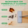 uxcell 2Pcs Microfiber Mop Pads, 11.8x5.5 Reusable Replacement Flat Mop Pads Refills with Hook-and-Loop for Home Office Restaurant Surface/Hardwood Floor Cleaning, Blue view 4