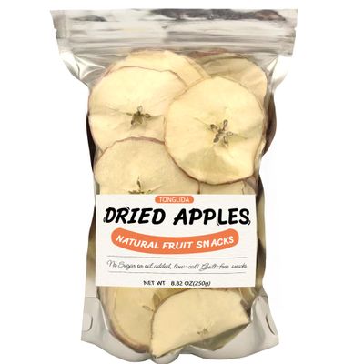 Apple Slices, Dried Apples, 250g, Resealable Bag-Natural, Farm Fresh, No Added Sugar, Nutritious Low-Calorie Snacks, Fruit Pie Filling, Dehydrated Fruit Snacks, for Cereal, Yogurt, Cake, Cookies