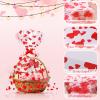 15 Pack Mother's Day Cellophane Bags with Bows 20x28 Inch Heart Printed Gift Baskets Bags Large Clear Gift Bags Gift Wrapping Supplies for Valentine's Day, Thanksgiving, Christmas, Birthday Party view 4
