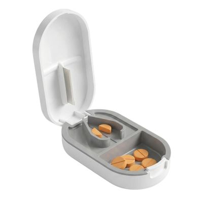1-Piece Professional Pill Cutter Splitter, Precision Tool for Small Pills, Compact Pill Accessory, Ideal for Cutting Tiny & Large Tablets (White)