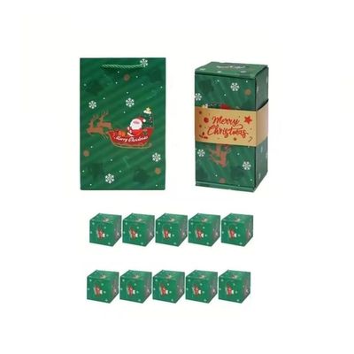 Surprise Gift Box Explosion for Money, Christmas Cash Explosion Box Gift for Grandkids, Unique Folding Pop-up Money Gift Box for Holidays & Birthday (10pcs fold Box Green)