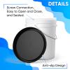 DEMORA 5 Gallon Food Grade Bucket with Easy Open & Close Screw Lid, Heavy Duty Plastic Pails Containers with Metal Handle for Food Storage, BPA Free (Black Lid, 3 Pack) view 3