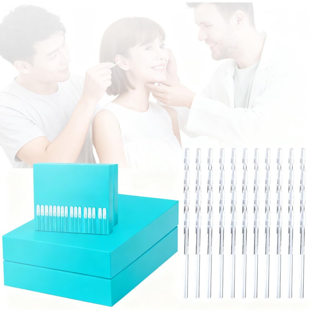 24 Pcs Ear Wax Stick, Upgrade Earwax Removal Adhesive Swabs Reusable Ear Wax Removal Tools with Dust Cover Packaging, Ears Cleaning Tools Ears Curette for Kids & Adults (Small 48pcs)