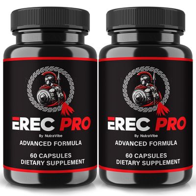 (2 Pack) ErecPro Capsules Erec Pro Premium Energy & Stamina Support | Natural Performance Supplement for Daily Drive & Power | Easy-to-Take Pills & Non-Habit Forming Formula, Official (120 Capsules)