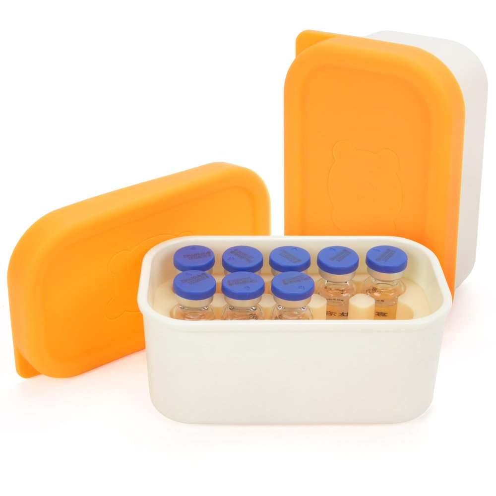 3ml Vial Holder Peptide Storage Case - Fridge & Travel Cooler for Diabetic Care, Detachable Soft Insert, Triple-Layer Protection, Easy to Clean (2 Pack, Vials Not Included)