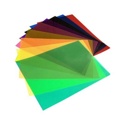 Vibrant Cellophane Sheets, A4 Color Film, 10-Color A4 Craft Lighting Filter, PVC Material Art Supply Pack, Cellophane Paper with Heat-Insulation, for Lights Photography Projects