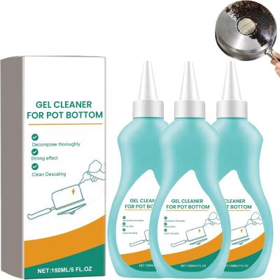 Cookware Bottom Gel Cleaner, Gel Cleaner for Pot Bottom, Pot Base Black Scale Cleaning Gels, Cleaning Gels for Black Pots Base, Stainless Steel Cookware Cleaners (3pcs)