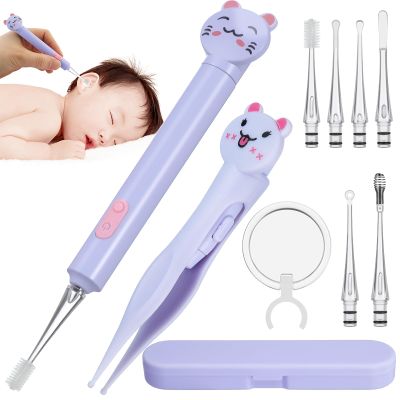 1 Set Led Ear Pick with Light: Ear Wax Removal Tool Kit with Light, 6 Replacement Heads for Kids and Adults Cleaning Tool