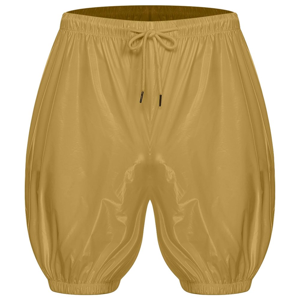 Sywiyi Wet Look Leakproof High Waist Boxer Briefs Incontinence Plastic Pants Night Club Holiday Khaki X-Large