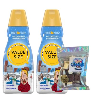 Hot Chocolate Marshmallow Liquid Coffee Creamer, 32 fl oz (Pack of 2) Liquid Non-Dairy Creamer for Coffee, Tea & Cold Brews with Candy Freezer Freeze Dried Ice Cream Bites (Hot Chocolate Marshmallow) Candy