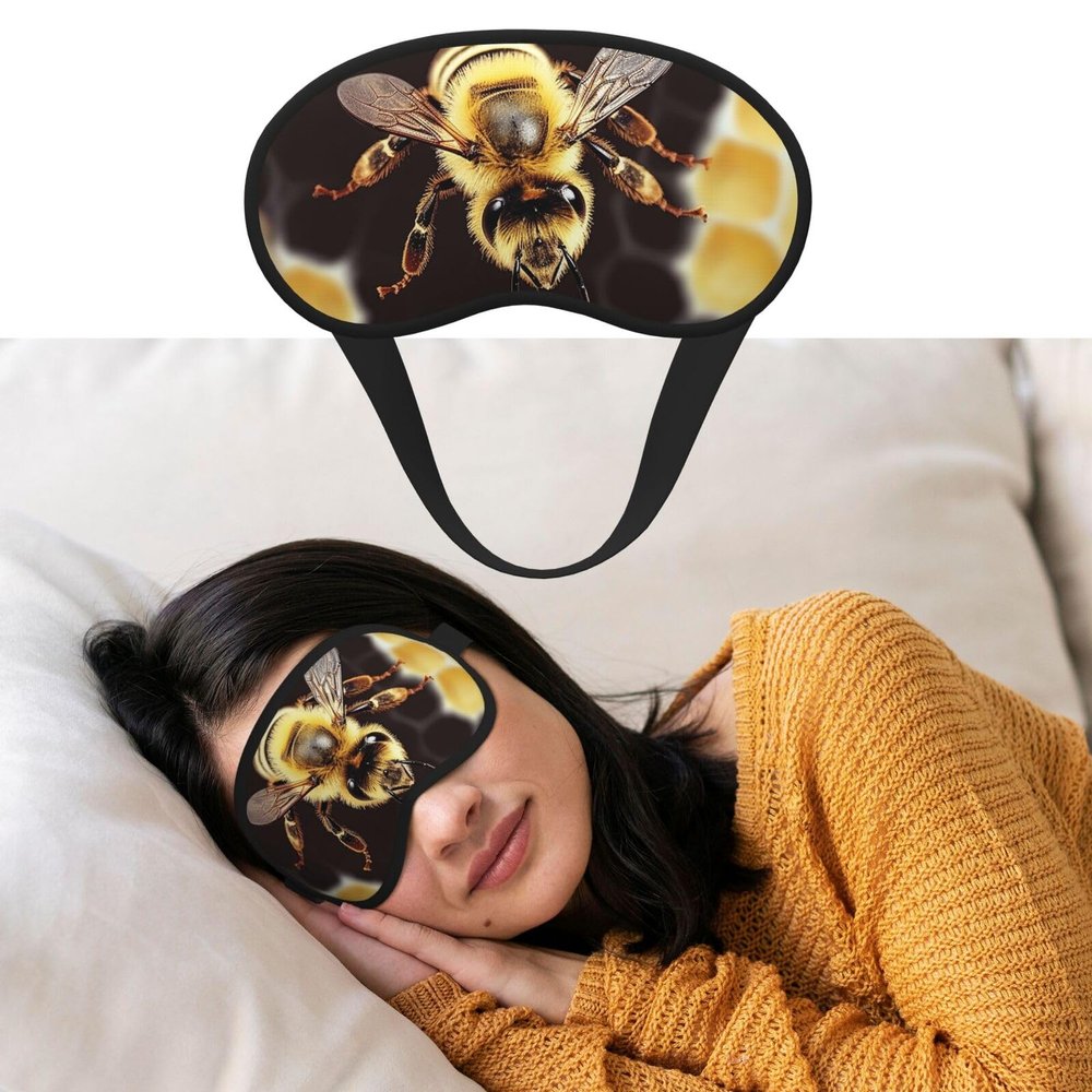 Sleep Mask for Side Sleeper Women Men, Blackout Sleeping Mask Wild Animal Bee Silk Eye Masks Super Soft Breathable Night Blindfold Sleep Eye Cover with Elastic Strap for Travel