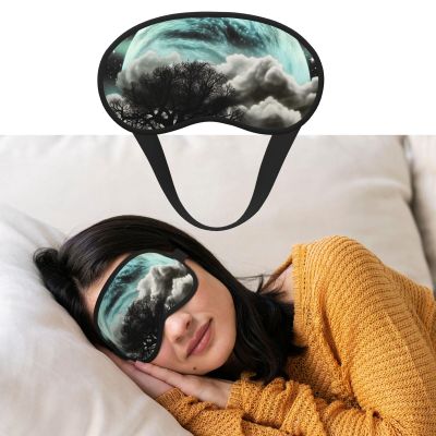 Sleep Mask for Side Sleeper Women Men, Blackout Sleeping Mask Starry Night Black Tree Art Silk Eye Masks Super Soft Breathable Night Blindfold Sleep Eye Cover with Elastic Strap for Travel