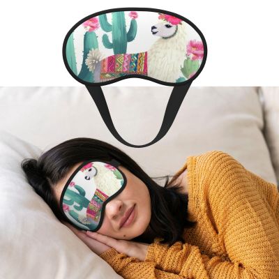Sleep Mask for Side Sleeper Women Men, Blackout Sleeping Mask Tropical Llama Alpaca Cactus Flower Silk Eye Masks Super Soft Breathable Night Blindfold Sleep Eye Cover with Elastic Strap for Travel
