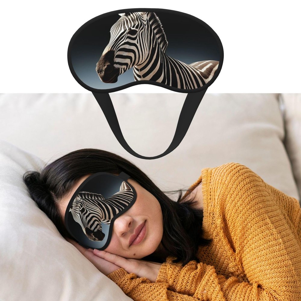 Sleep Mask for Side Sleeper Women Men, Blackout Sleeping Mask Wild Animals Zebra Silk Eye Masks Super Soft Breathable Night Blindfold Sleep Eye Cover with Elastic Strap for Travel