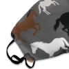 WUXEKZO Women Men Windproof, Dust Proof Cloth Face Mask Neck Gaiter Horse Print Mouth Cover Face Balaclavas, Comfy Mouth Decoration for Outdoors Home and Daily Use view 3