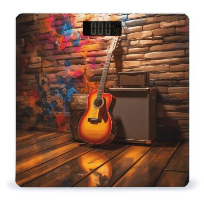 Abstract Guitar Bathroom Scale Weight Scale for Body Weight,Highly Accurate Digital Weighing Machine Clear LED Display Digital Bathroom Body Scale 400lb/182kg