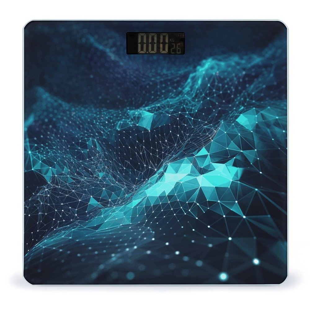 Abstract Polygonal Space Bathroom Scale Weight Scale for Body Weight,Highly Accurate Digital Weighing Machine Clear LED Display Digital Bathroom Body Scale 400lb/182kg