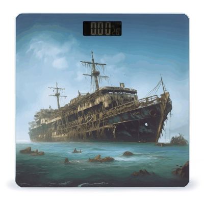 Abandoned Cruise Ship at Sea Bathroom Scale Weight Scale for Body Weight,Highly Accurate Digital Weighing Machine Clear LED Display Digital Bathroom Body Scale 400lb/182kg