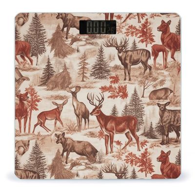 Animal Wilderness Bear Deer Bathroom Scale Weight Scale for Body Weight,Highly Accurate Digital Weighing Machine Clear LED Display Digital Bathroom Body Scale 400lb/182kg