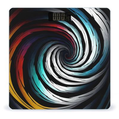 Abstract Circle Swirl Bathroom Scale Weight Scale for Body Weight,Highly Accurate Digital Weighing Machine Clear LED Display Digital Bathroom Body Scale 400lb/182kg